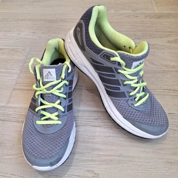 Adidas women's grey and lime running shoes - size 9 - Picture 1 of 9